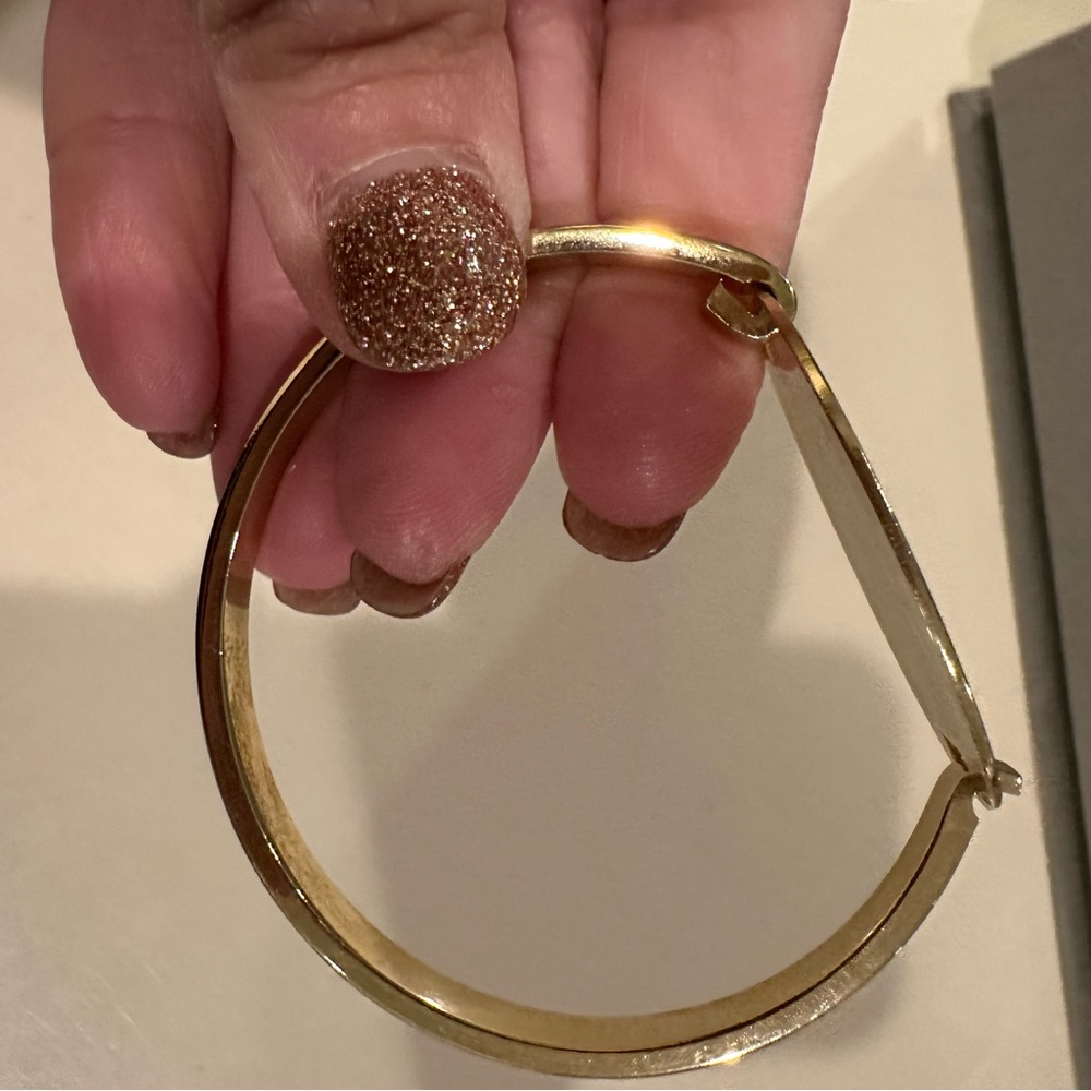 M Initial Gold Bangle Bracelet - image 2